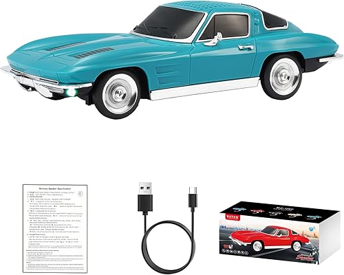 WS-1969 Retro Sports Car Bluetooth Replica Altavoz - Modelo inalámbrico portátil con sonido HD, emparejamiento estéreo TWS, radio FM, reproducción