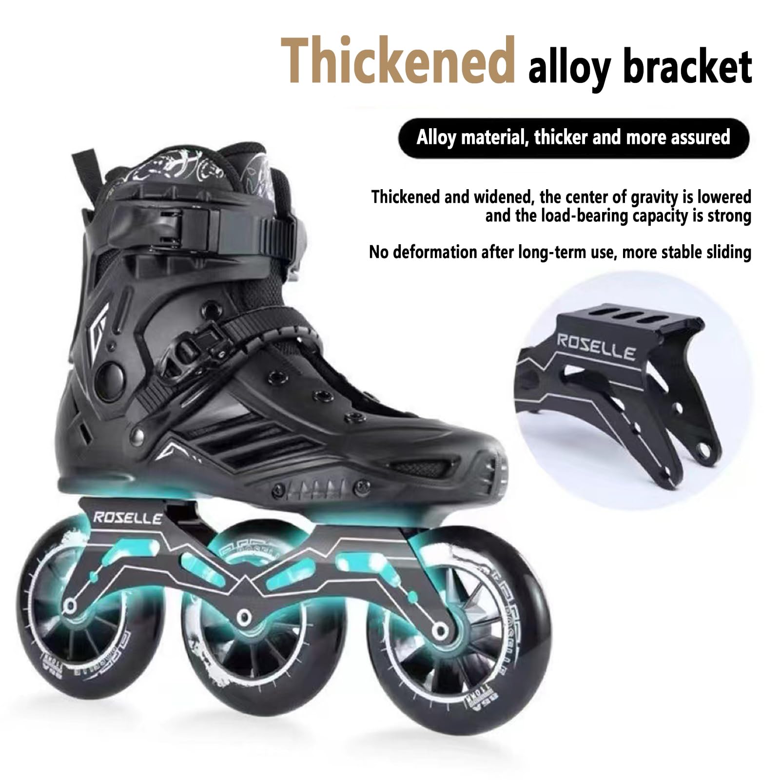 Patines En Línea Profesionales 3 Ruedas para Adultos, Bota Interior Extraíble Lavable, Alto Rendimiento (39, Blanco+Dorado)