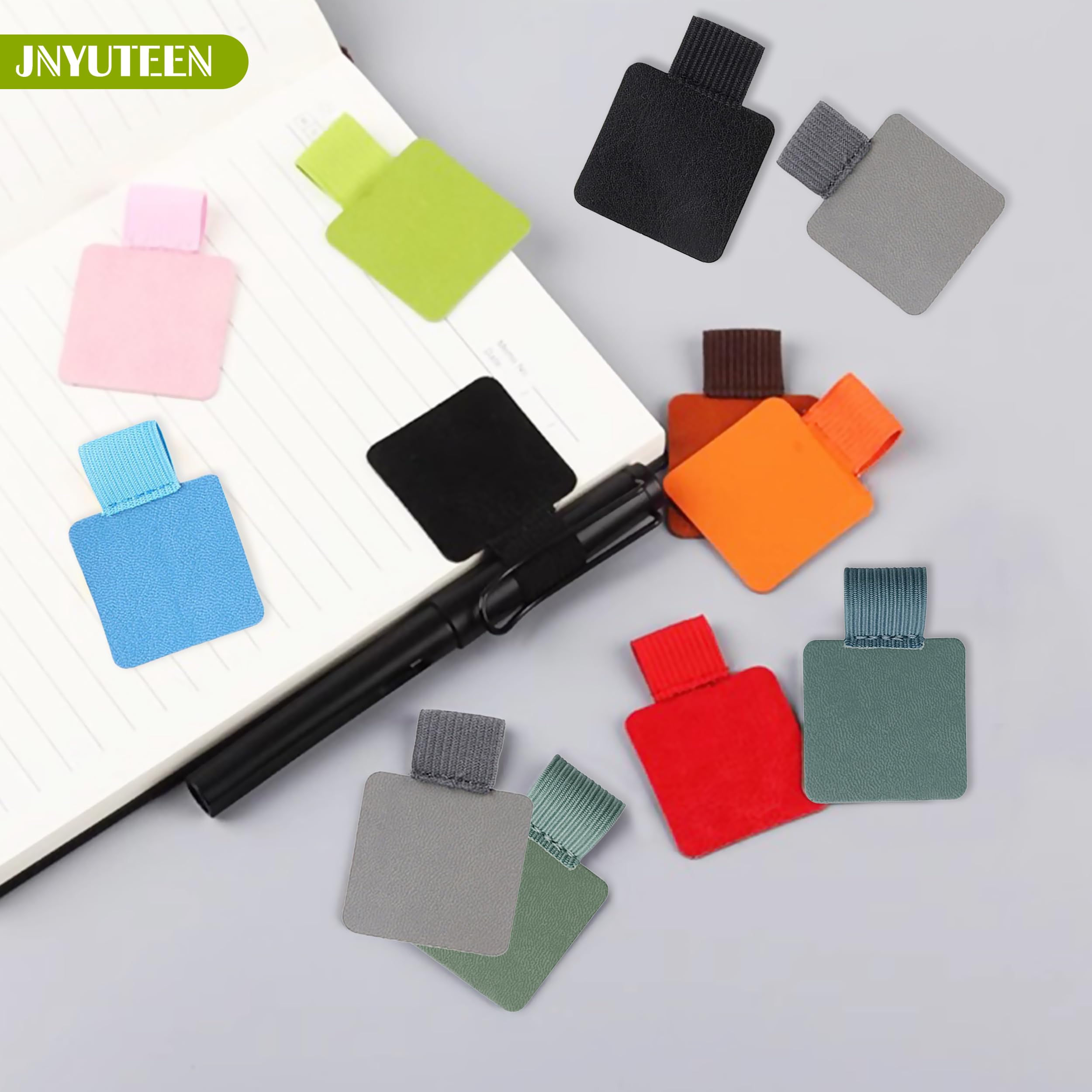 Portapenne Autoadesivo In Pelle - 5 Pezzi Colorati Per Quaderni, Diari E Taccuini, Elastico - Foto 6