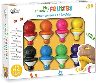 Crea Lign' - Estuche creativo para manualidades (8 unidades, 12 meses, CL215, rojo, naranja, rosa, amarillo, negro, azul, verde, morado