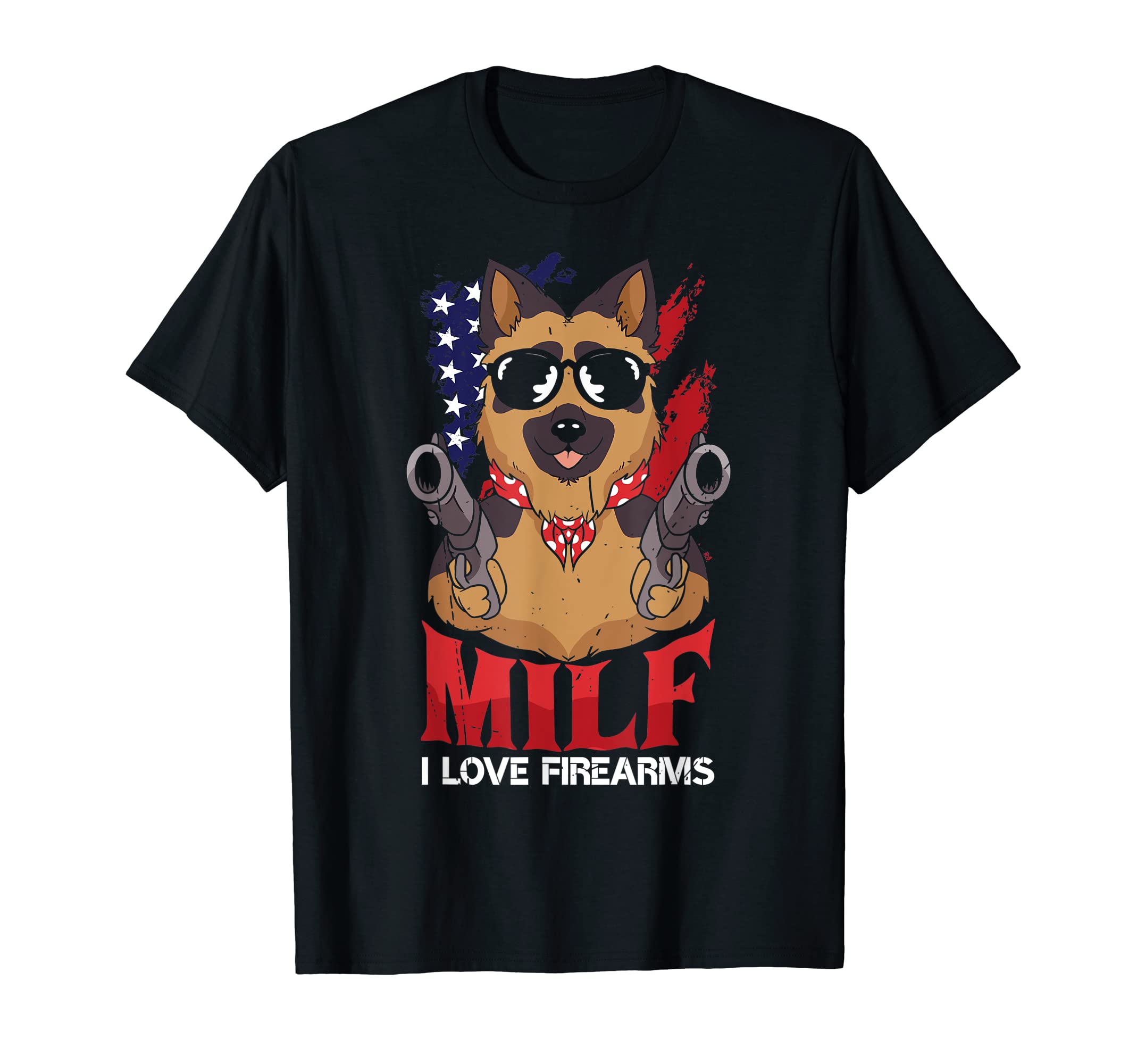 MILF Man I Love Firearms Gun Owners Patriotic Pro USA Design T-Shirt