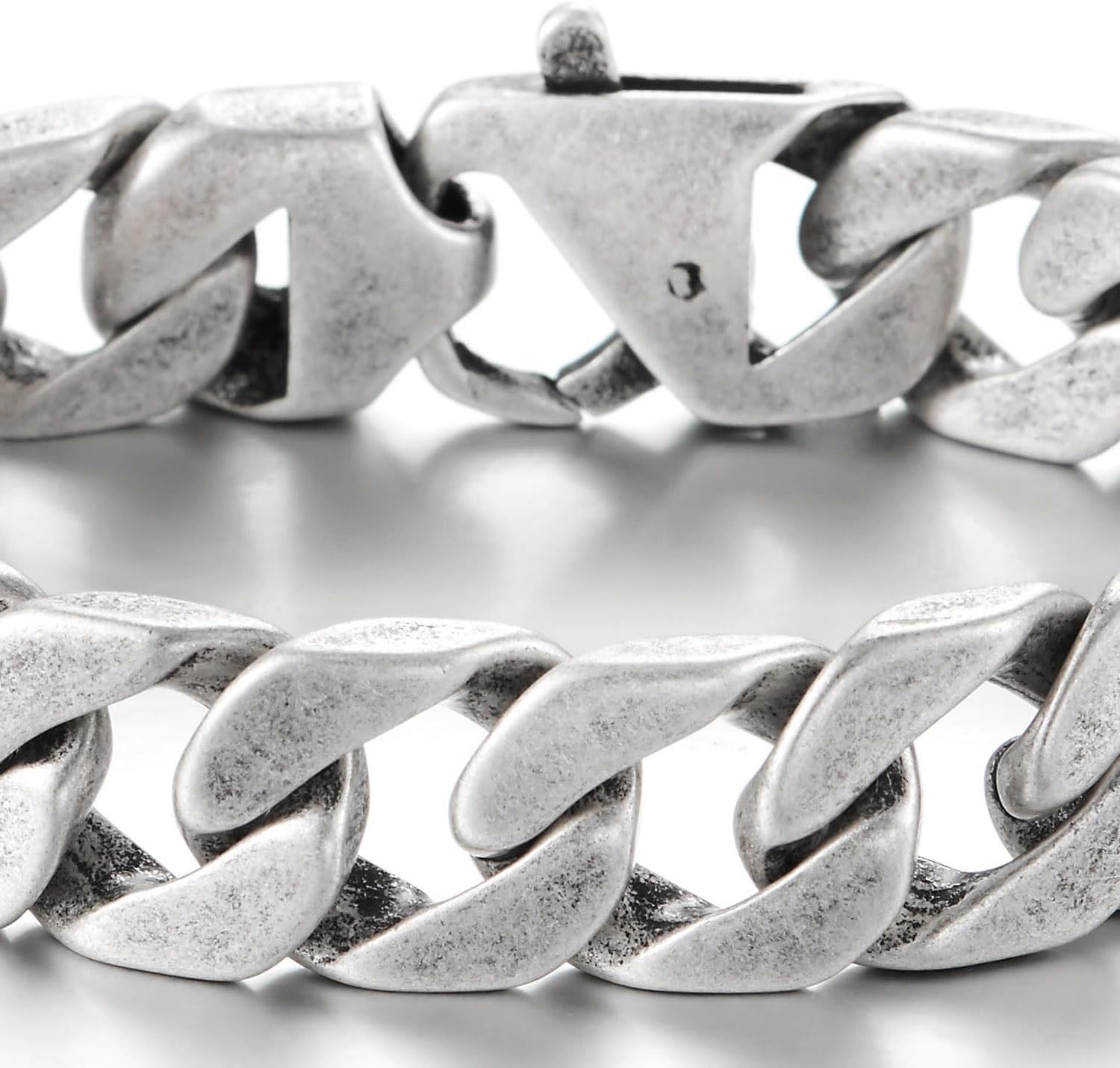 COOLSTEELANDBEYOND Mens Stainless Steel Curb Chain Bangle Bracelet, Minimalist - Image 3