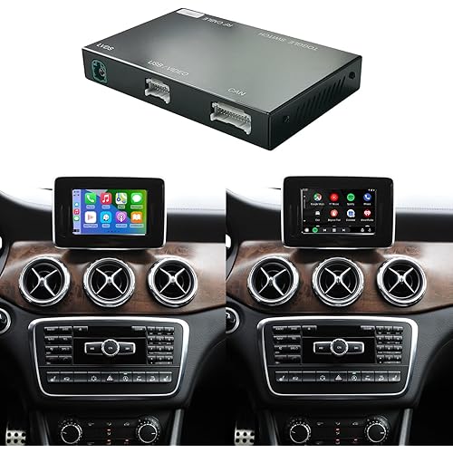 Road Top Wireless Carplay Retrofit Kit Decoder for Mercedes Benz C/E/CLA/GLA/GLK/CLS/ML/GL/GLK/SLK Class 2012-2015 Year with ntg4.5 ntg4.7 System, Support Wireless Android Auto, Mirrorlink, Navigation