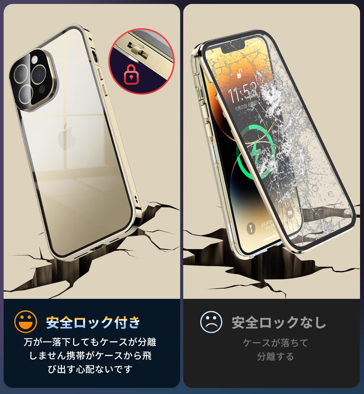 Amazon.co.jp: NIANGUO iPhone 13 Pro Max Case, Button Lock, Clear