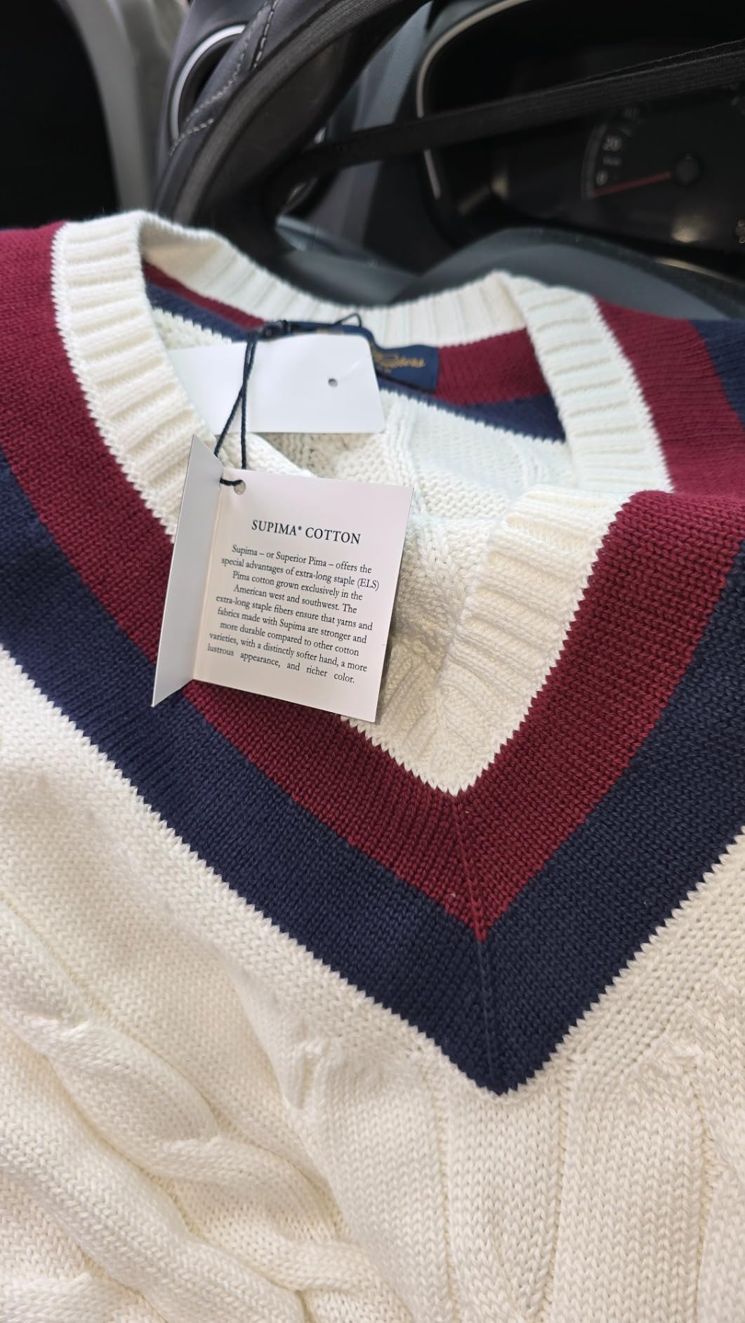 Brooks Brothers Men's Supima Cotton Cable V-Neck Bangladesh | Ubuy