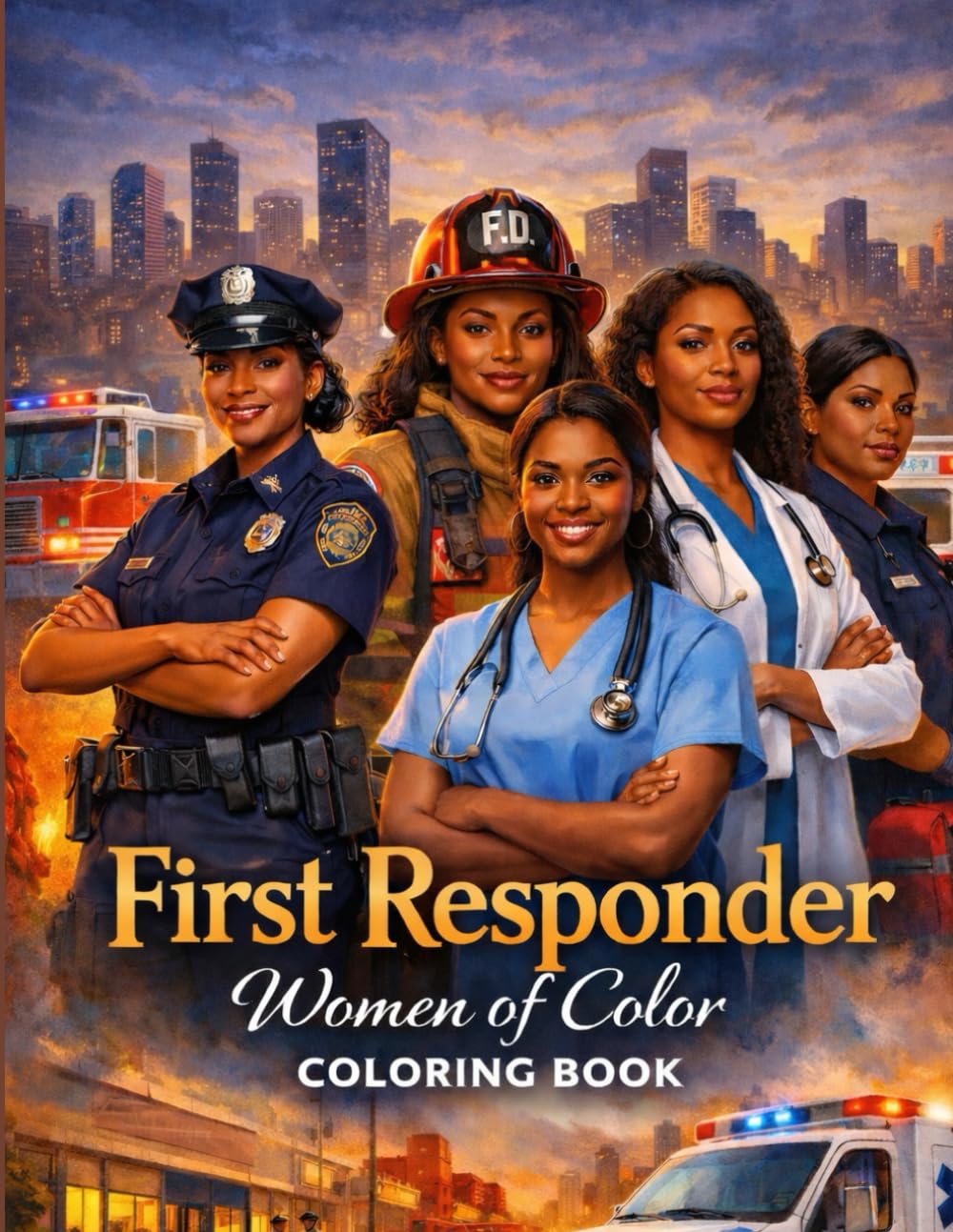 First Responder Women of Color Coloring Book: First Responder Women of Color Coloring Book Honoring the Women Who Answer the Call: An Empowering Coloring Book Celebrating Black Women First Responders