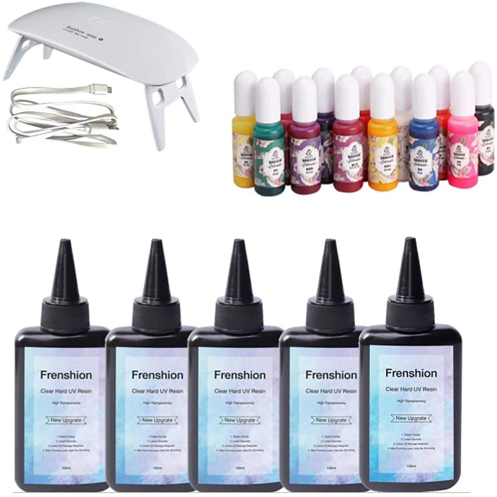 Buy UV Resin Lamp Included5X100ML Upgrade I Minute Quick Cure! Hard