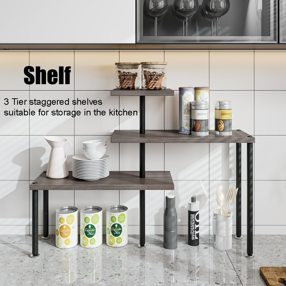 売却済 Dazioter Countertop Organizer Organization 3 Tier Kitchen Corner