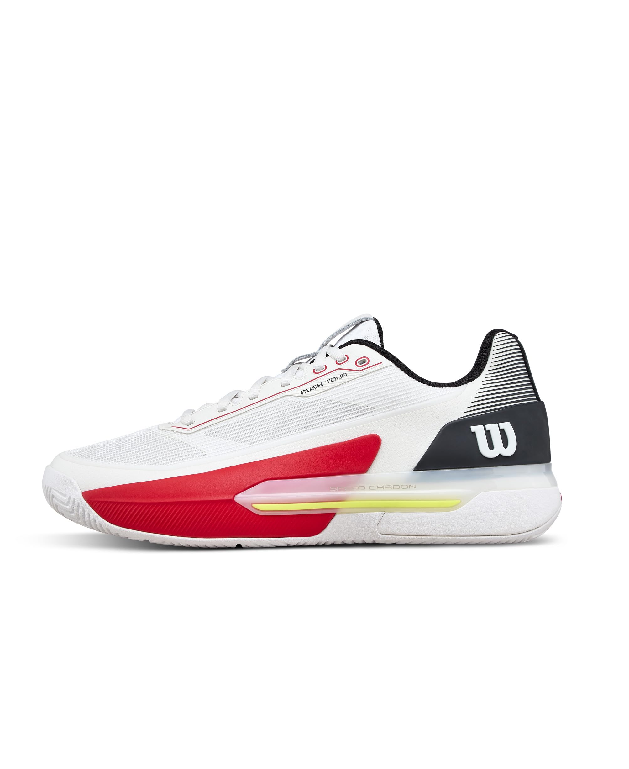 WILSON Tênis masculino Rush Tour 5, Branco/Preto/Infravermelho, 7