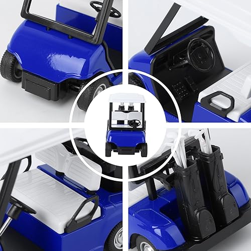 Miniatura 3 de Veemoon Juguete de carrito de golf pequeño, 4 piezas de metal fundido a presión, modelo de carro de golf, juguete de coche de acción pequeño, carros