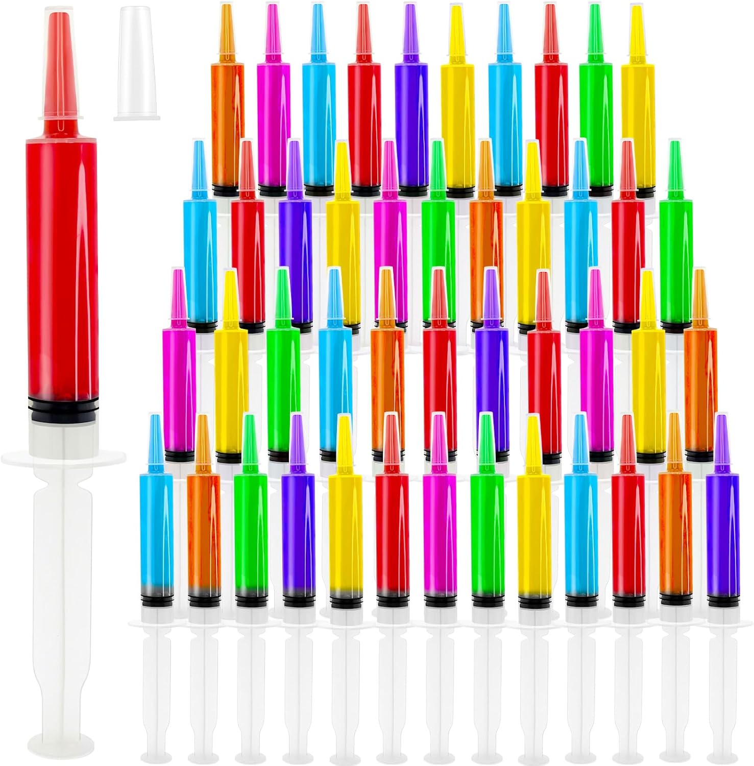 100 Pack Syringes with Tip Cap, 20ml Plastic Syringe for Halloween, Christmas, Thanksgiving