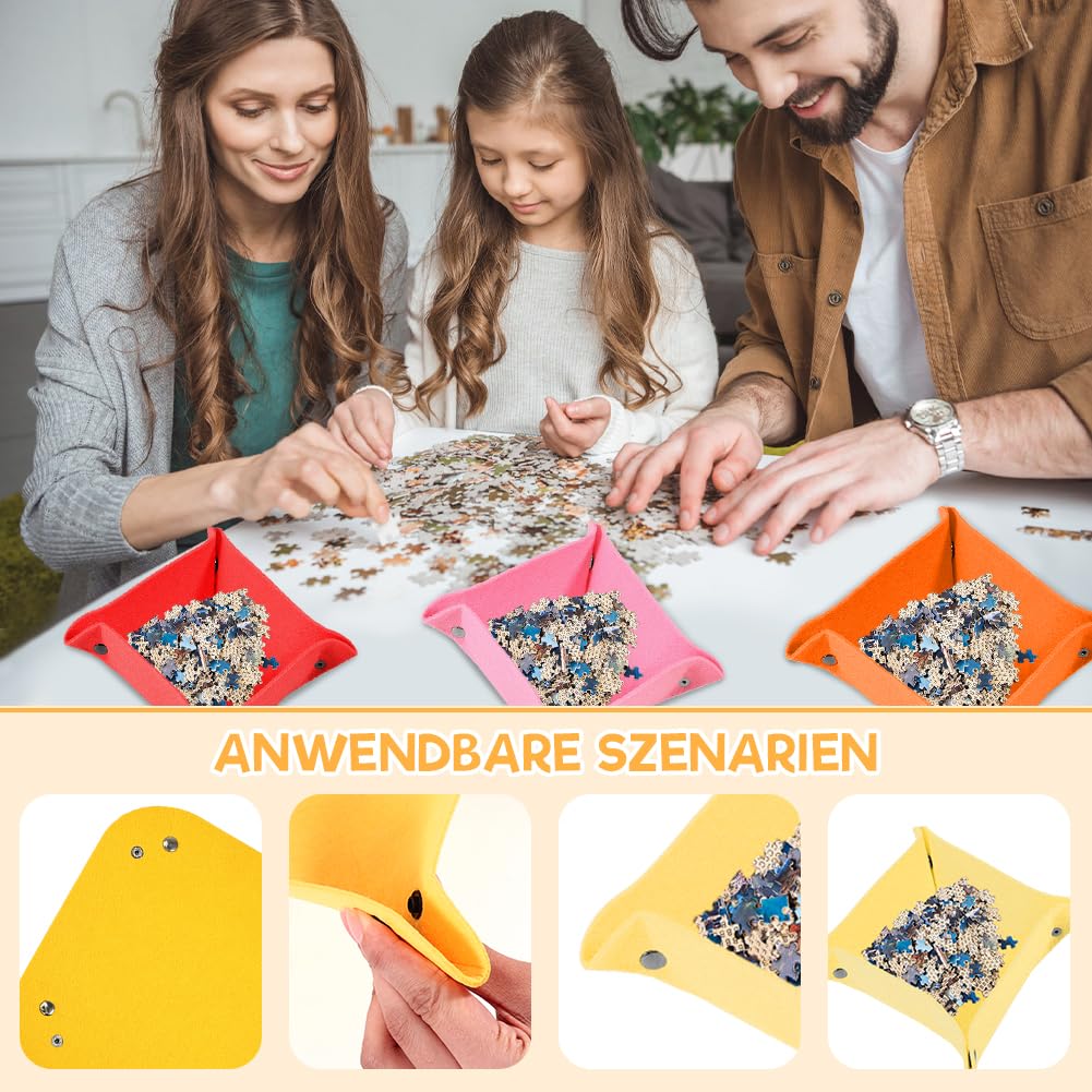 Lot 12 Trieurs Puzzle En Feutre - 22x22 Cm - Organisateur Multicolore Pour 500 à 2000 Pièces