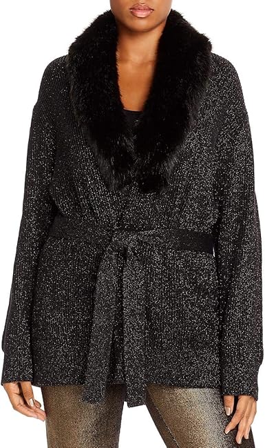 fur collar cardigan plus size