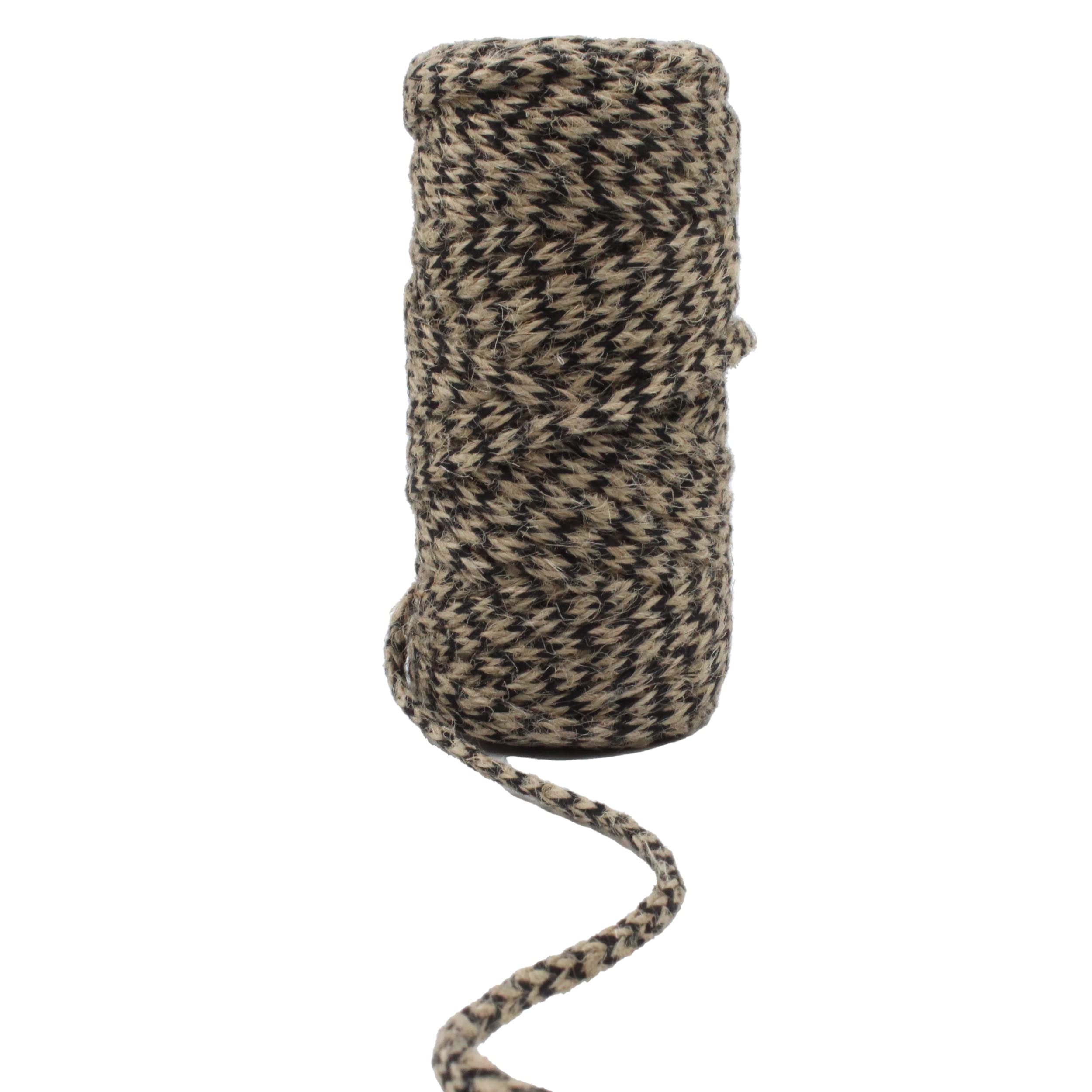 Bobbiny Natural Round Braided Jute Twine Rope - Linen Rustic String Cord for DIY, Party, Wedding, Gift Wrapping and Other Projects | Black Mix | 4mm, 20 Meters — Amazon image 2