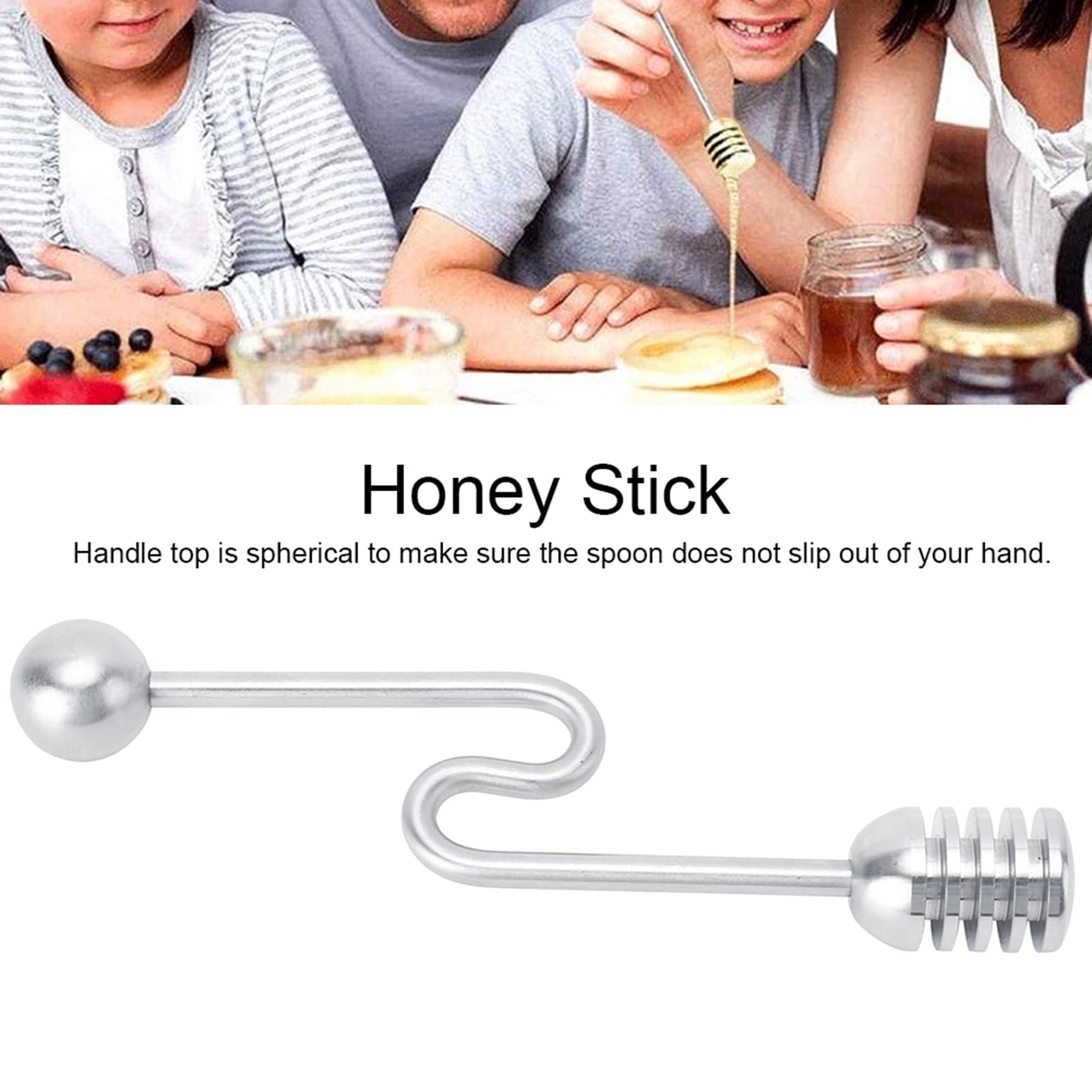 Honey Dipper Stick, Honey Dipper Honey Stick Honey Server Honey Stirrer Honey Server No Drip Stainless Steel Honey Dipper Spoon