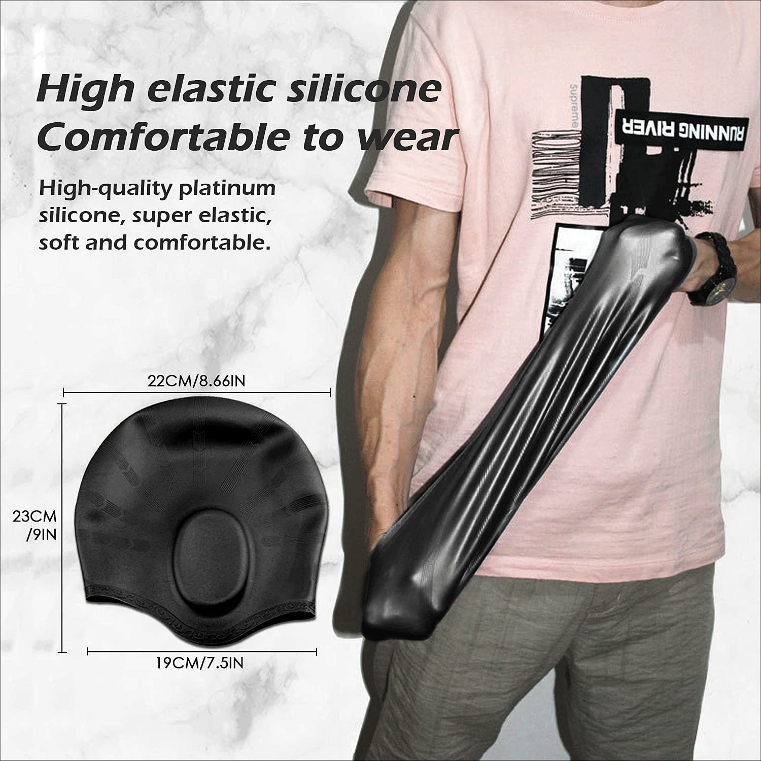 Cuffia Da Nuoto In Silicone Extralarge Per Capelli Lunghi – Unisex, Impermeabile, Comoda Per Ragazzi E Ragazze