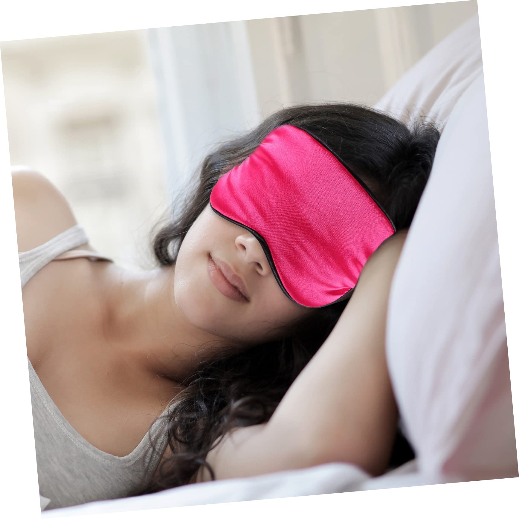 FRCOLOR 12pezzi Maschera Per Occhi Seta Artificiale Leggera Per Dormire Viaggi e Relax Colori e Protezione Totale Dalla Luce