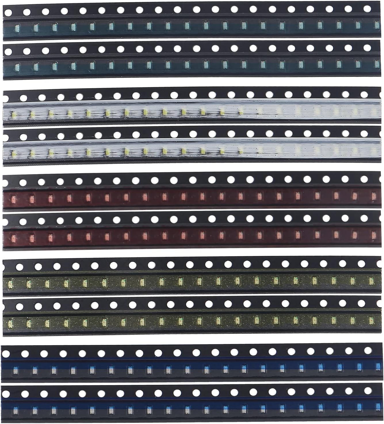 0603 SMD LED Kit 200pcs 5 Colors SMD LED Diode Lights Kit Super Bright Lighting Bulb Lamps,Electronics Components Light,Emitting Diodes (Mini Chip 0.06 x 0.03 inch)