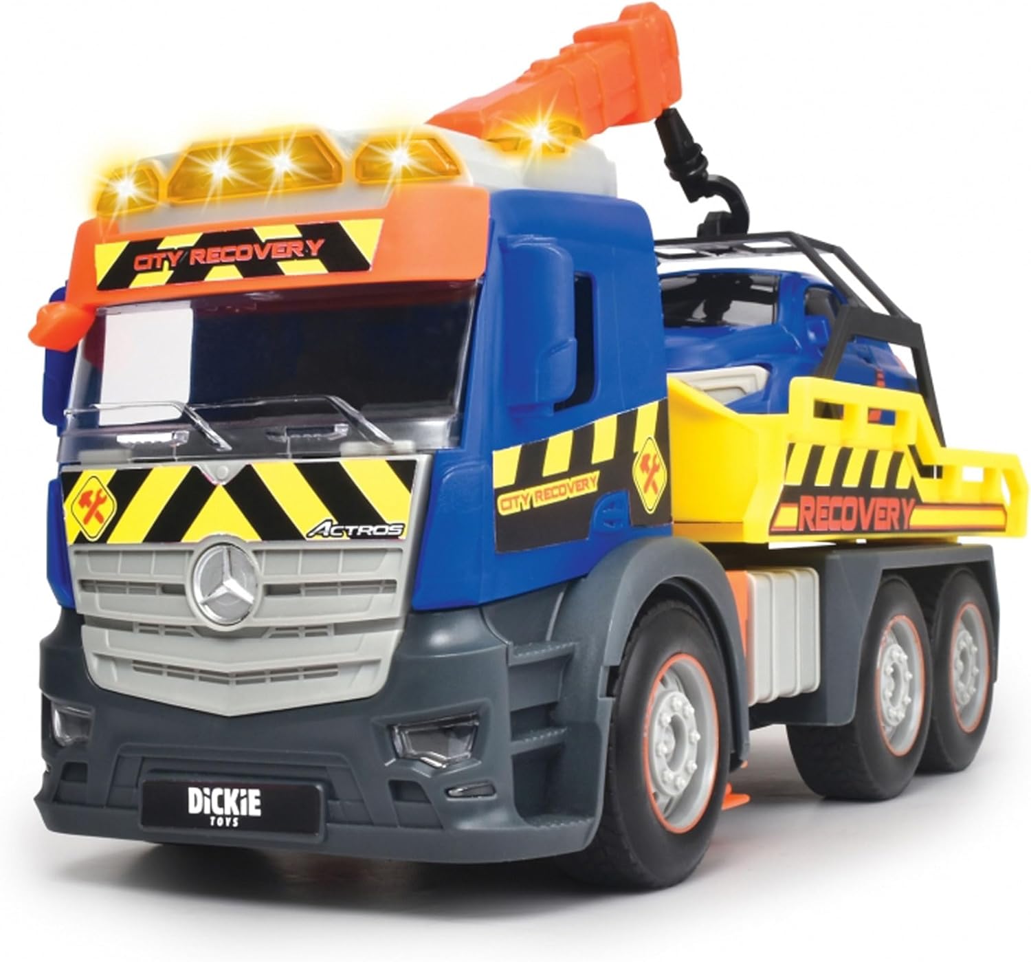 Dickie Toys Toy Truck Recovery Tow Truck with Crane, Friction Powered