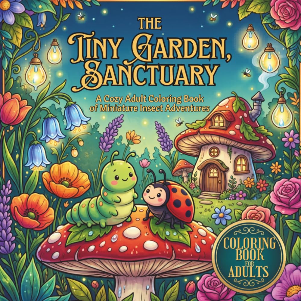 The Tiny Garden Sanctuary Subtitle: A Cozy Adult Coloring Book of Miniature Insect Adventures