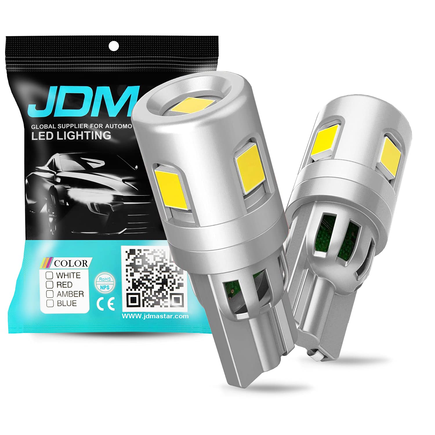 JDM ASTAR5GS High Performance 1:1 Design 3030-5SMD 194 168 2825 W5W T10 Brgiht White LED Bulbs