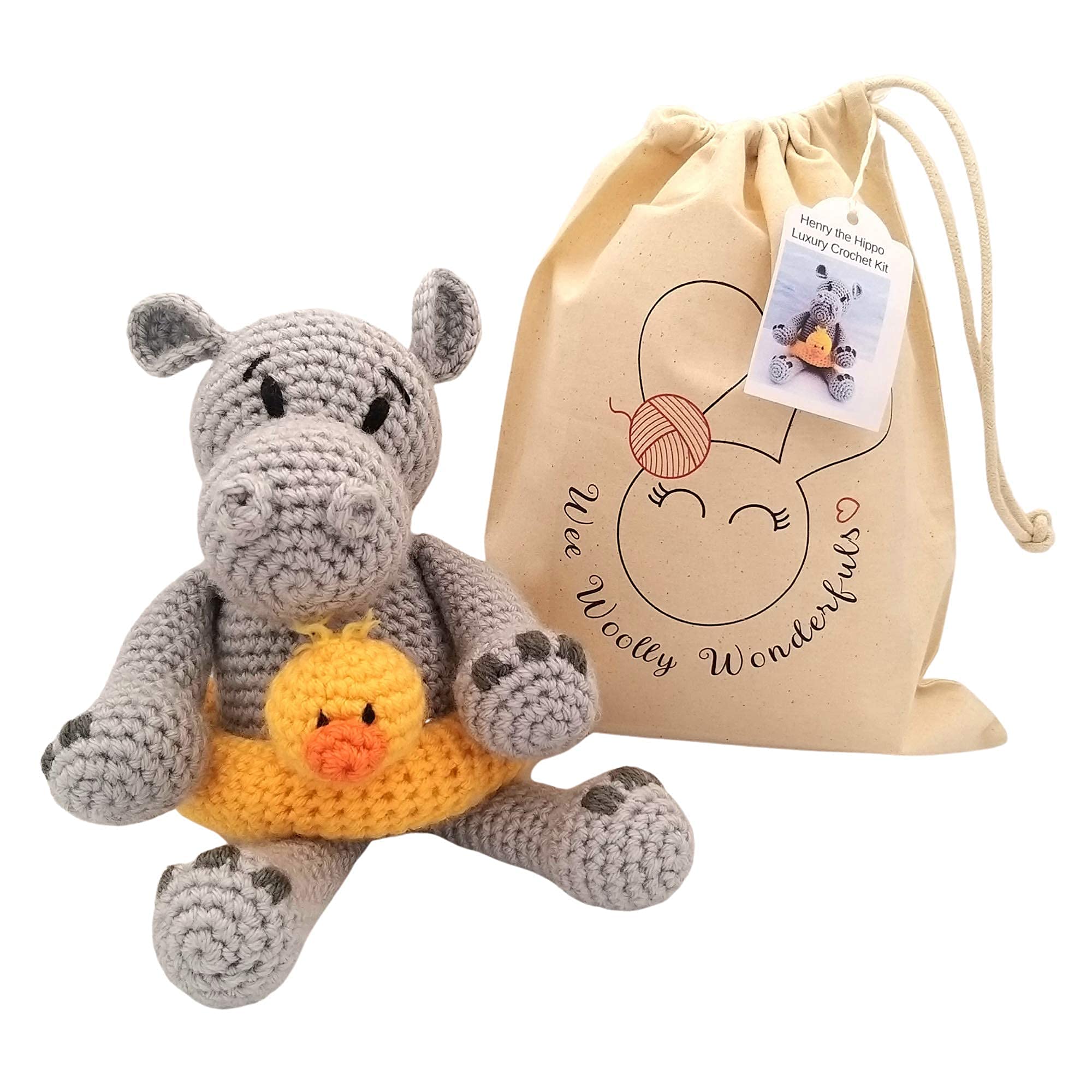 WeeWoollyWonderfuls Crochet Kit - Henry the Hippo Luxury Crochet Craft Kit — image 1