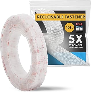Fuerza industrial, cinta adhesiva transparente de 10 pies para interiores y exteriores, cierre resellable autoacoplable compatible con 3M SJ3550 / SJ3560 Dual Lock