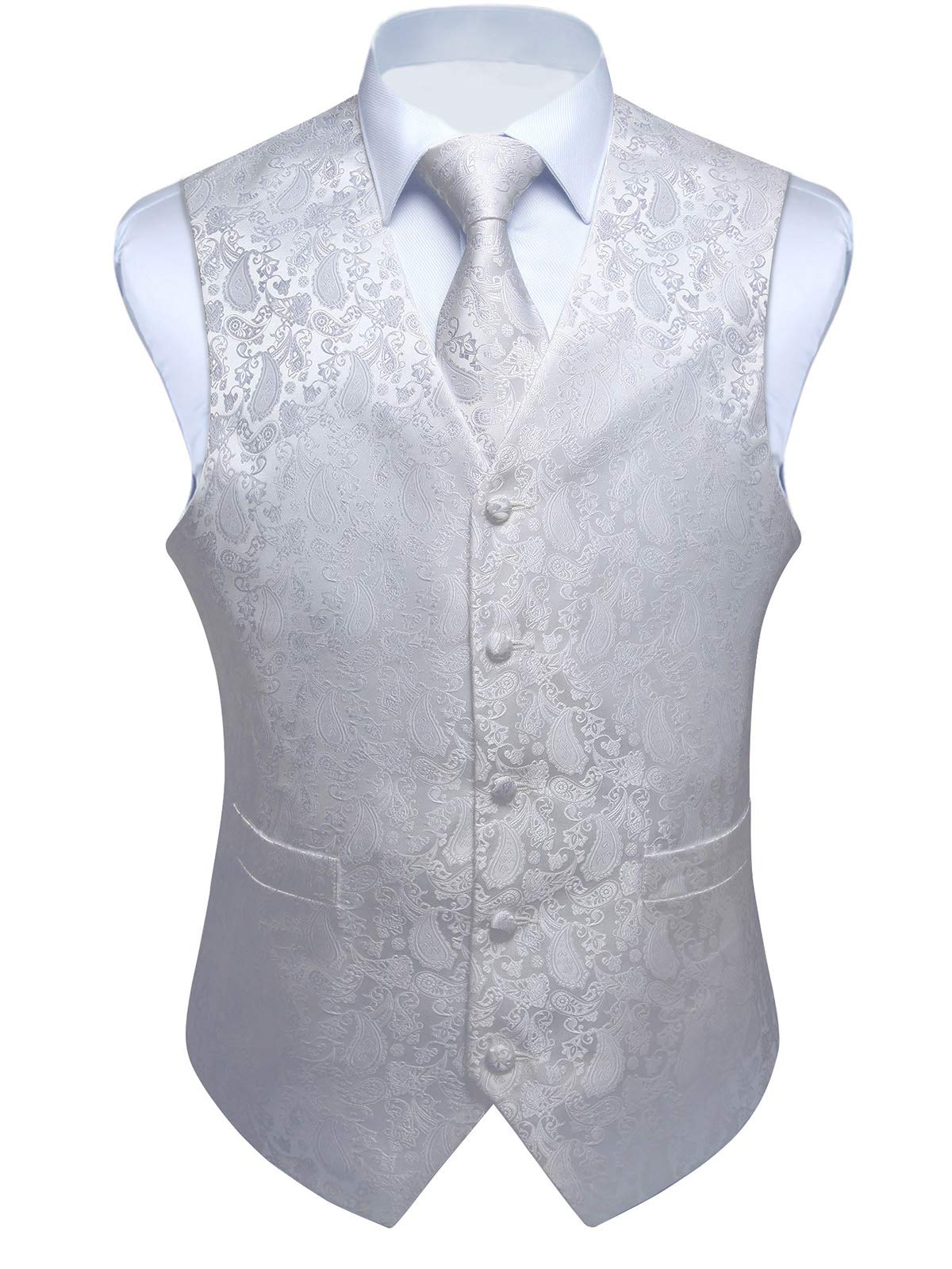 Mens Waistcoat Wedding Paisley Waistcoats With Tie And Pocket