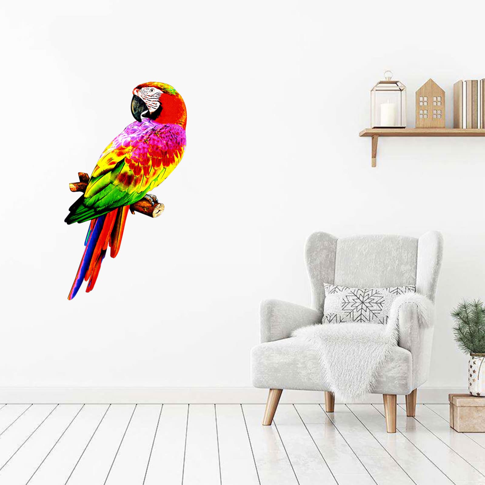 PANGBOER 4 statuette da parete in metallo da 38 cm con uccellini colorati da appendere per interni ed esterni