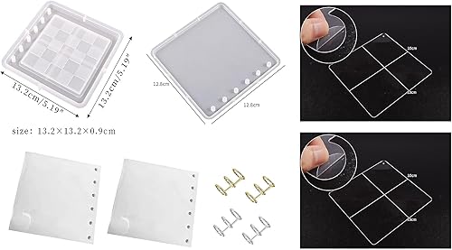 Vista 20 de Kit de moldes de resina para cuadernos, moldes de resina epoxi de fundición de arena movediza para cuadernos, molde de silicona para cuaderno