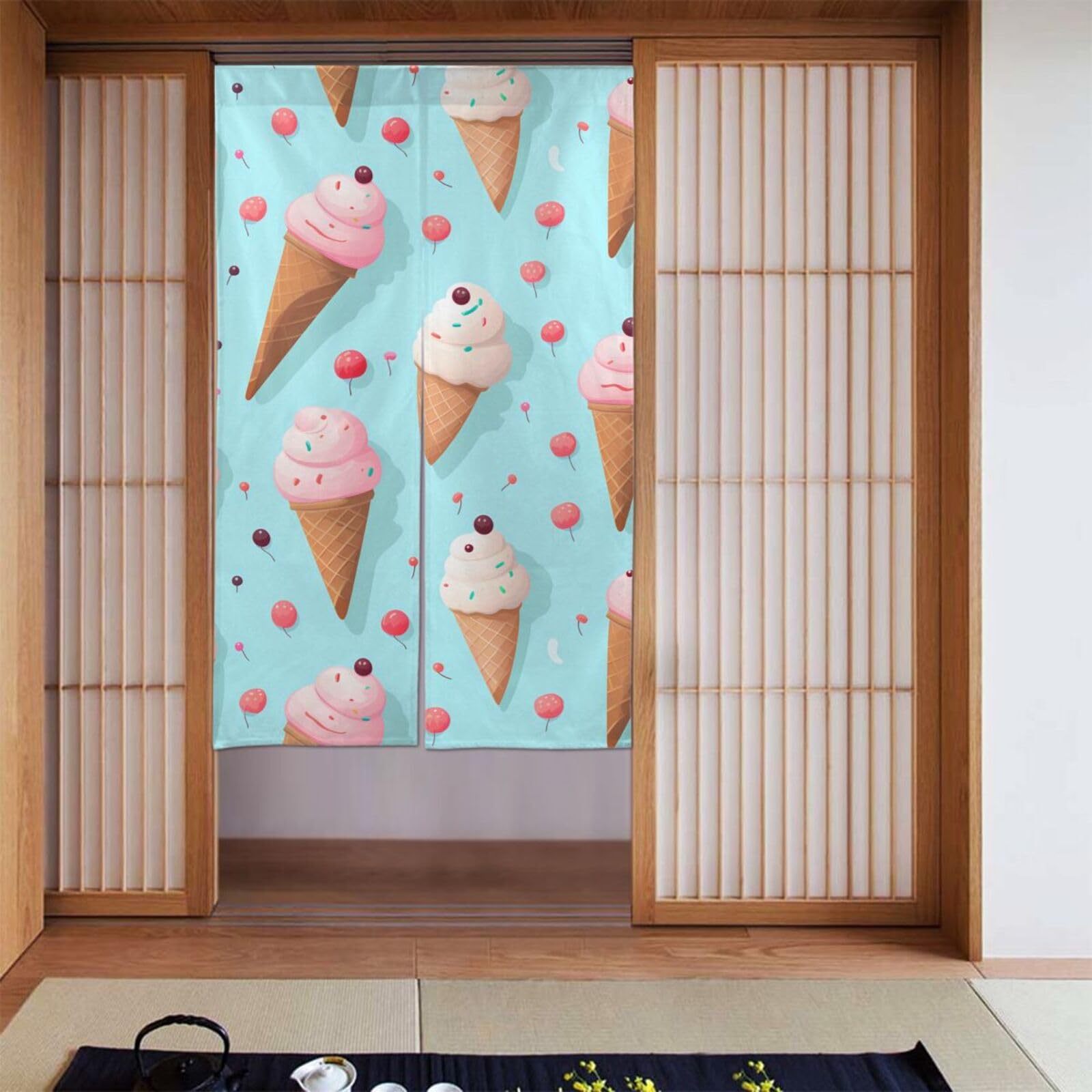 Rideaux occultants pour bloquer la lumière chambre enfant motif glace