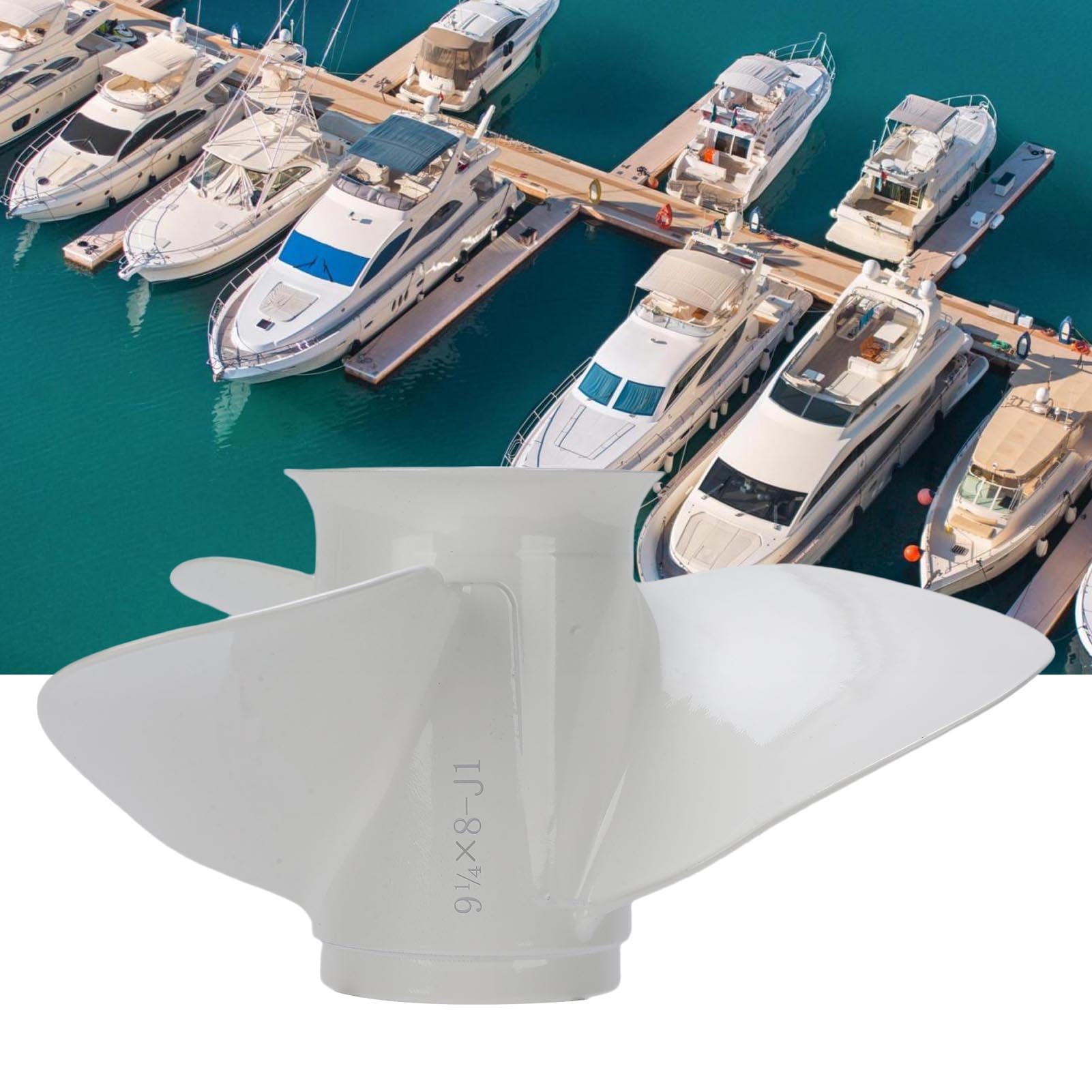 9 1/4x8 J1 Außenbordpropeller, 3-Blatt-Bootsmotorpropeller aus Aluminiumlegierung mit Messingbuchse, Zum Austausch des Außenbordmotors