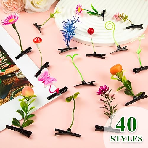 Miniatura 2 de 50 pinzas para brotes de estilo mixto, horquillas para plantas, brotes de hierba, brotes de hierba, accesorios para el cabello, regalo para mujeres,