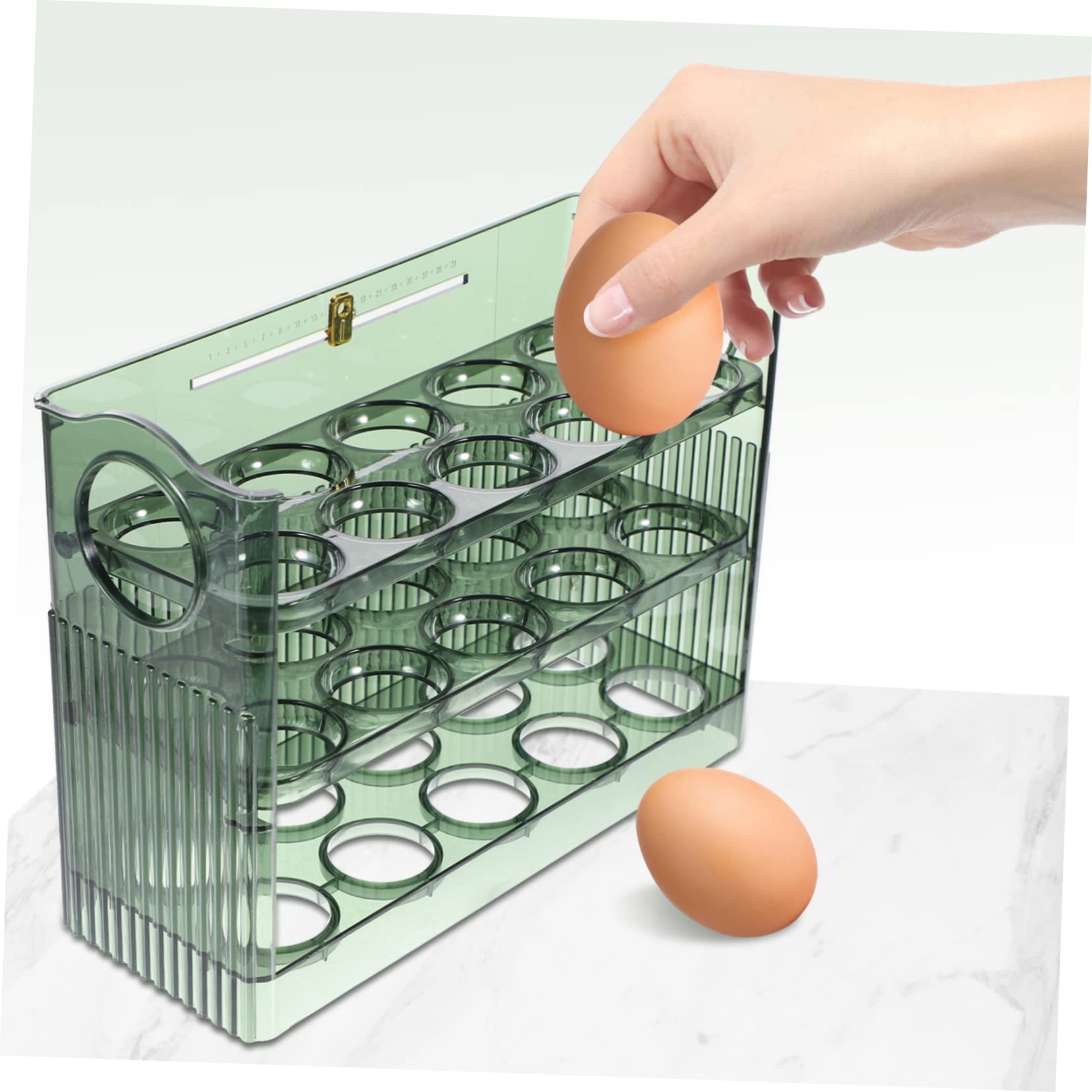 COLLBATH Huevera para Refrigerador de Pet, Almacenamiento Vertical en Puerta Lateral, Gran Capacidad y Conservación sin Golpes para Cocina y Hogar