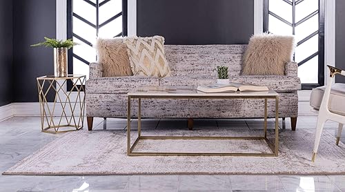 Vista 22 de Unique Loom Bromley Collection Vintage Traditional Medallion Border - Alfombra, Polipropileno, Amarillo/Crema azu/marfil,Gris