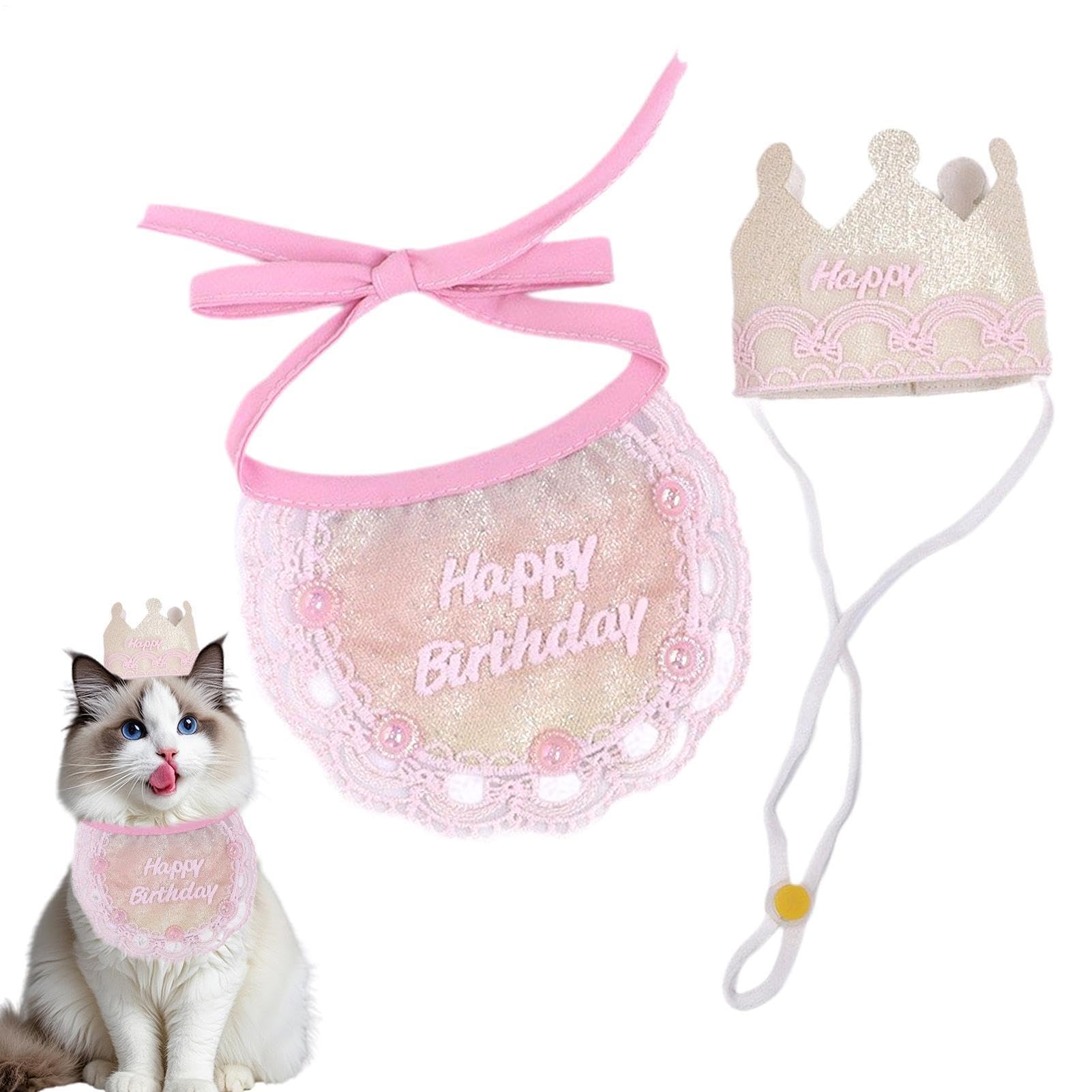 Hundekostüme mit verstellbarem Hut süße Stickerei Outfits | Katze Geburtstag Schal Kostüm Set für Haustier Welpe Kätzchen Zuhause Alltag Reise Party Hochzeit Feiertag Weihnachten