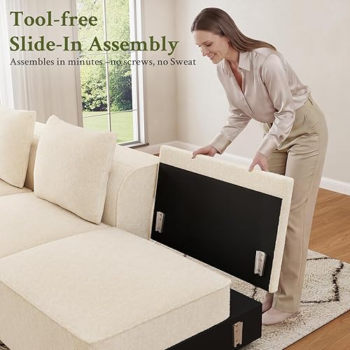 Vista 8 de sofá biplaza de 75 pulgadas, cómodo sofá de chenilla, sofás pequeños con estructura de madera para espacios pequeños, sofá biplaza moderno de 2 Gris