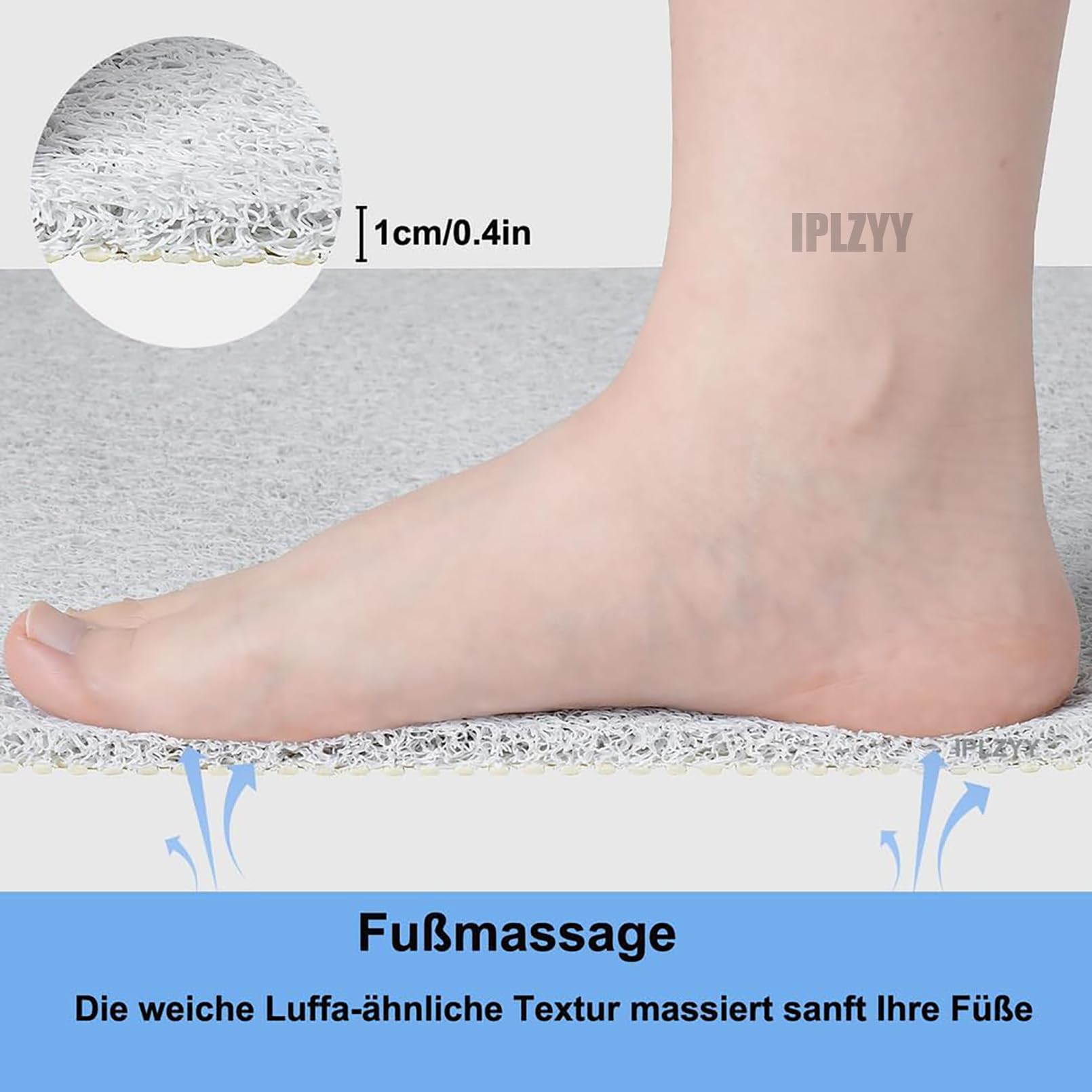 Alfombrilla de ducha antideslizante de PVC con patrón de mármol | Alfombrillas de ducha suaves y cómodas para ducha interior, alfombrilla de baño de goma, cortada a medida, alta permeabilidad