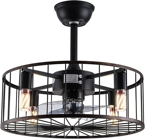 Ventiladores de techo de 18 pulgadas con luces, moderno ventilador de techo cerrado para interiores con control remoto con opciones de