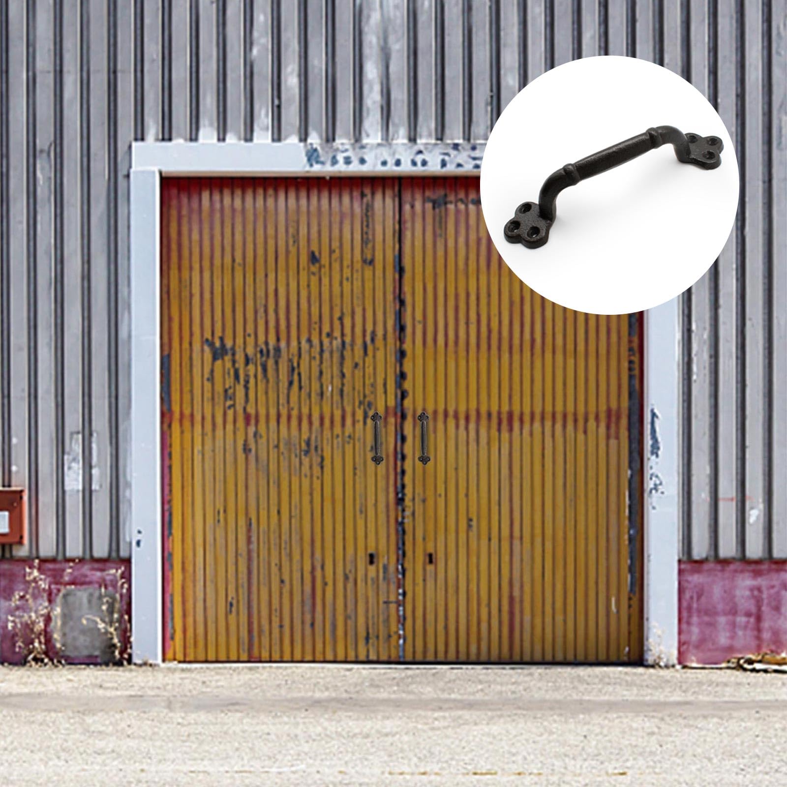 Maniglia Porta Rustica In Ghisa - 220mm Per Porte Fienili, Armadi E Giardino - Stile Vintage - Foto 4