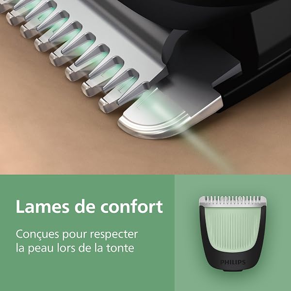 Philips Tondeuse tout-en-un Multigroom série 3000 7 accessoires - Tondeuse pour barbe et cheveux, Lames auto-affûtées respectueuses de la peau, 10 hauteurs de coupe, Modèle MG3930/15 - 5