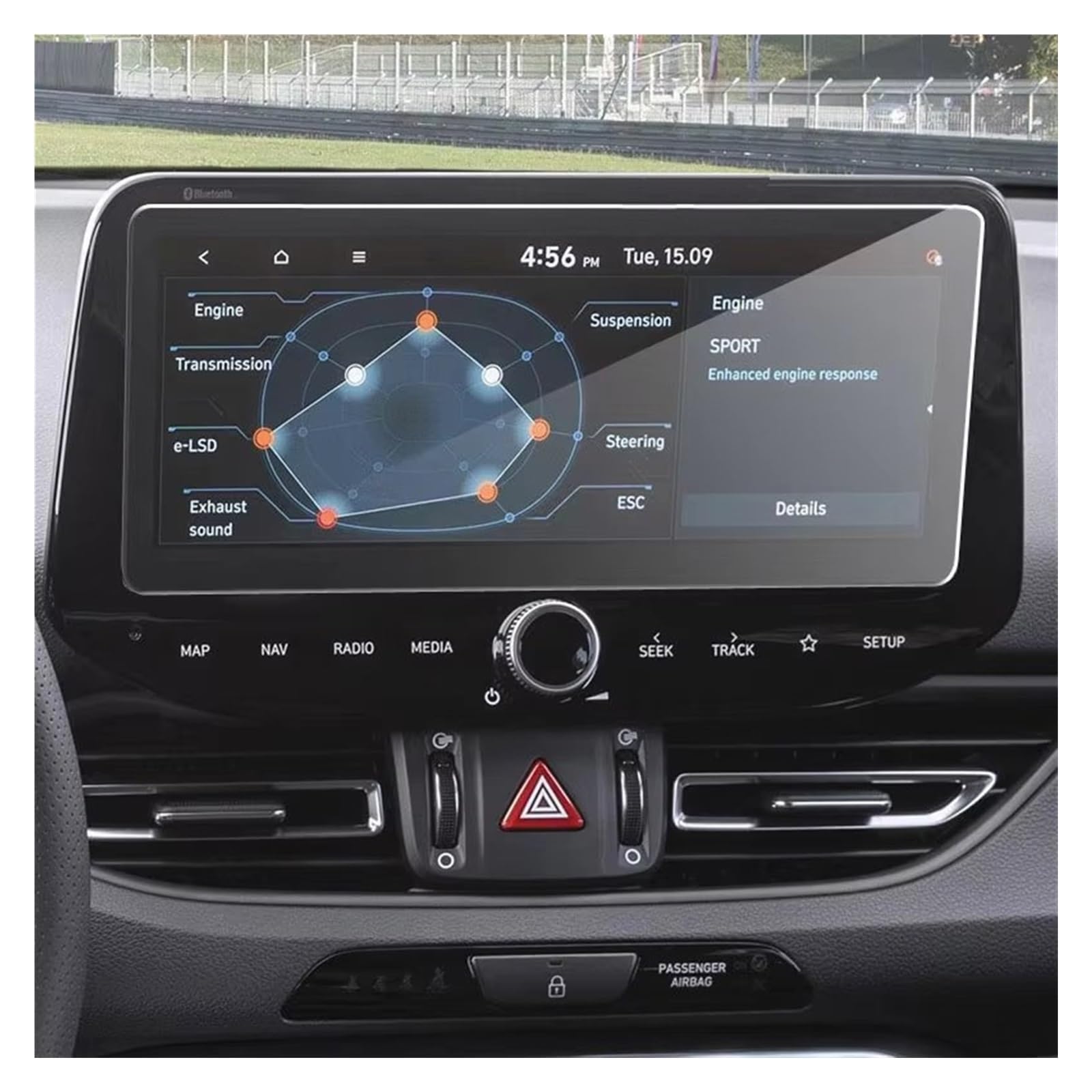 Écran navigation GPS contrôle en acier protection pour écran LCD Hyundai I30 2021 - 3