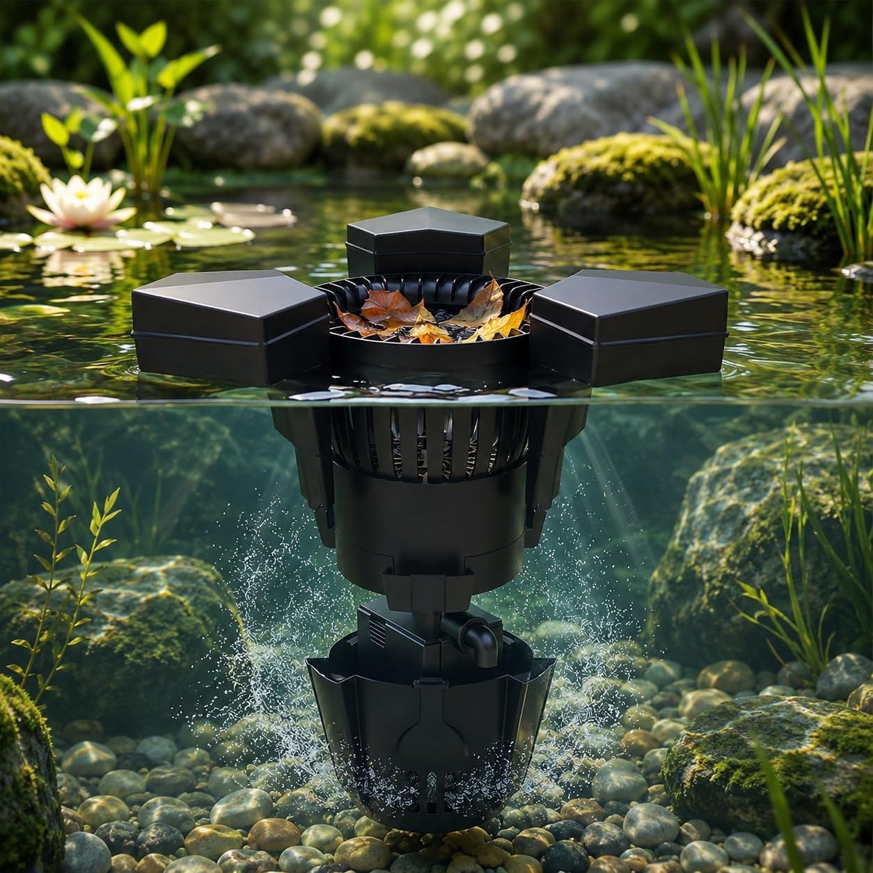 Skimmer galleggiante 2 in 1 con pompa, pulitore automatico per piscina e giardino da 43 W, con cavo di alimentazione da 10 m, per laghetti all'aperto e giochi d'acqua