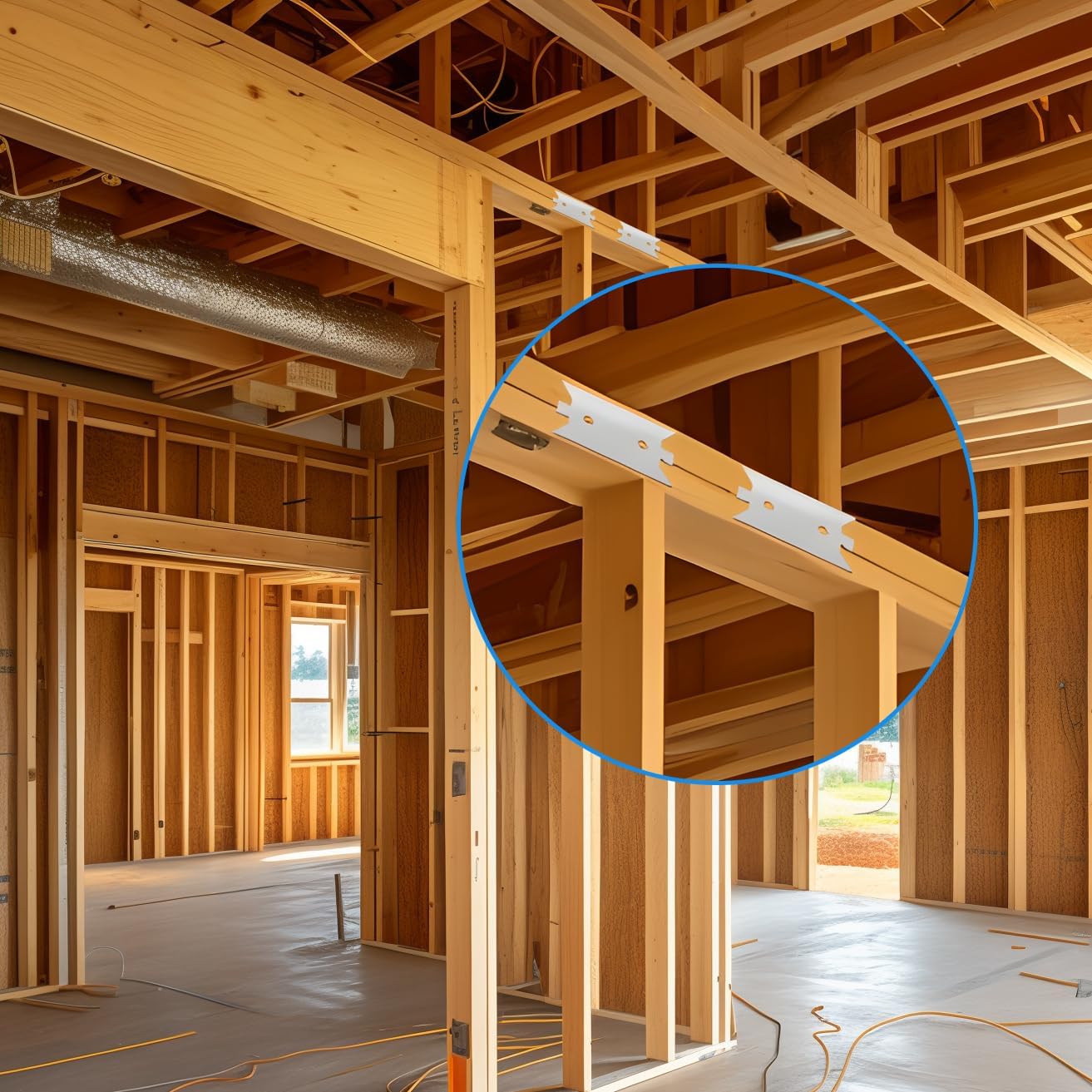 50 Pcs Nail Plates for Wood Studs, 1.5 x 2.5 Inch Nail Plate with Sharp Pointed Prongs, Anti-Nail Protection Plate Shield