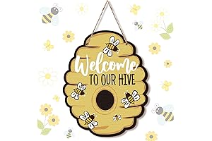 Pinkunn Pinkunn Welcome to Our Hive Bee Wall Decor