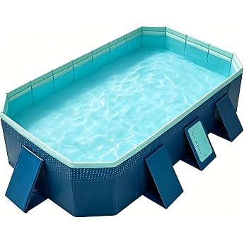 Foldable Pool Adult Non-Inflatable Portable Swimming Pool Thickened Non-Slip PVC Swimming Pool Large 2.6 m