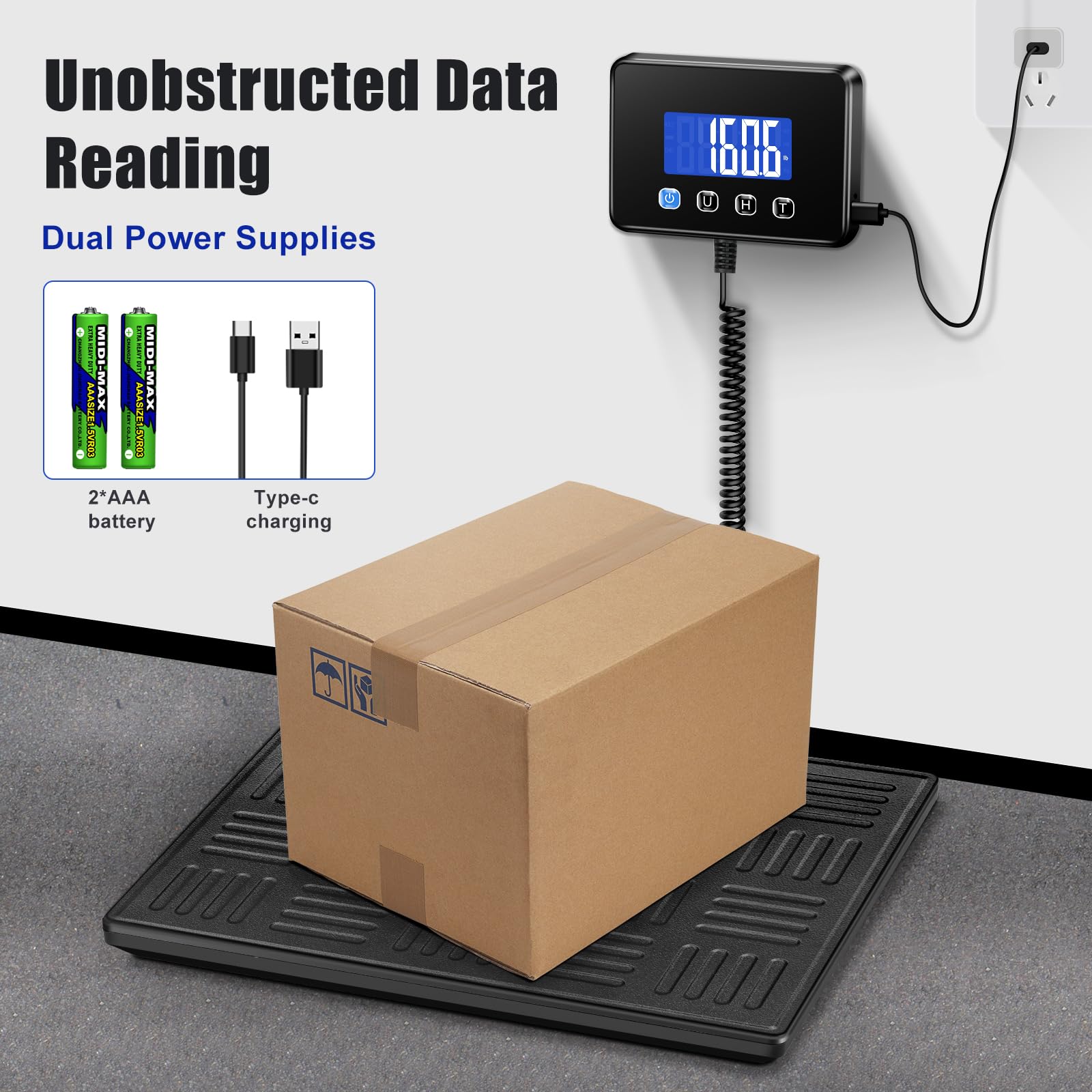 Shipping Scale 660lbs Heavy Duty Digital Luggage Scale for Packages 0 35oz High Accurate Postage Scale for Small — view 4