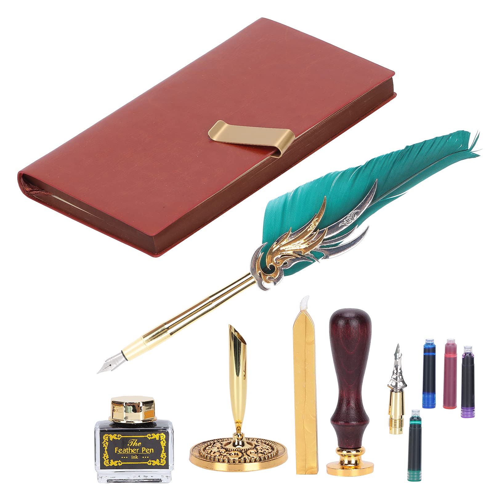 Ensemble de Stylos de Calligraphie Dip avec un Design de Plume élégant, Comprend un Sac D'encre et un Coffret Cadeau pour les Artistes et les Amateurs de Calligraphie, 1 Ensemble (SP139035