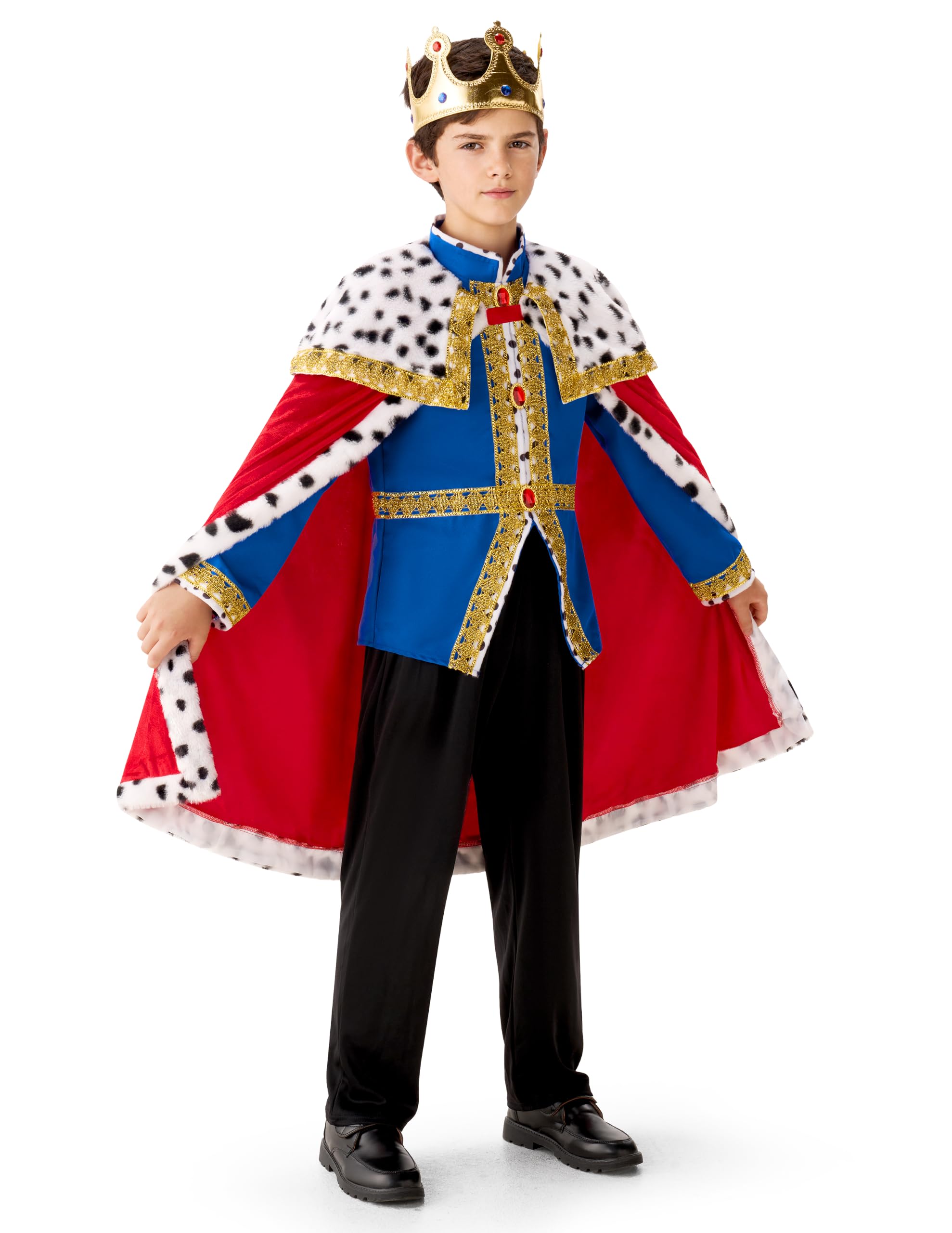 Spooktacular Creations Costume da re per bambini, costume di Halloween per bambini con outfit Roderick, travestimento da principe per feste di Halloween, carnevale e feste a tema