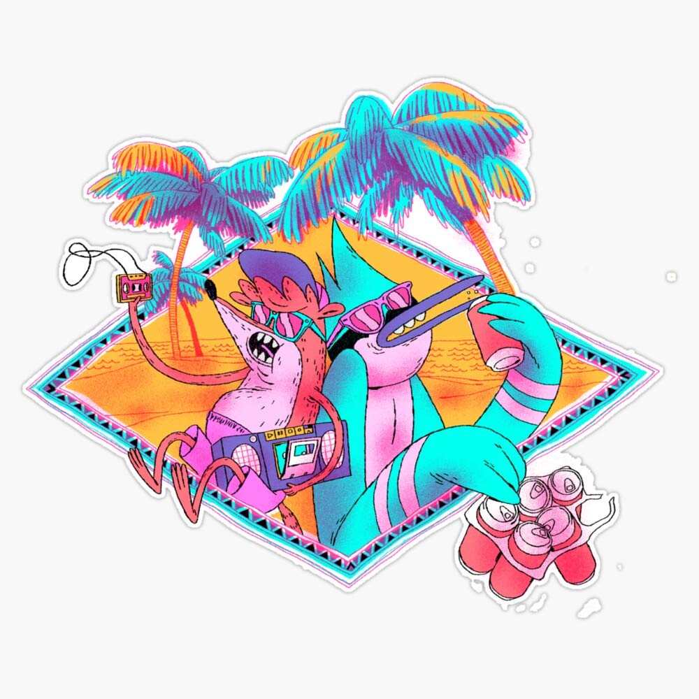 Regular Show. Summertime Vinyl Decal Bumper Sticker 5"